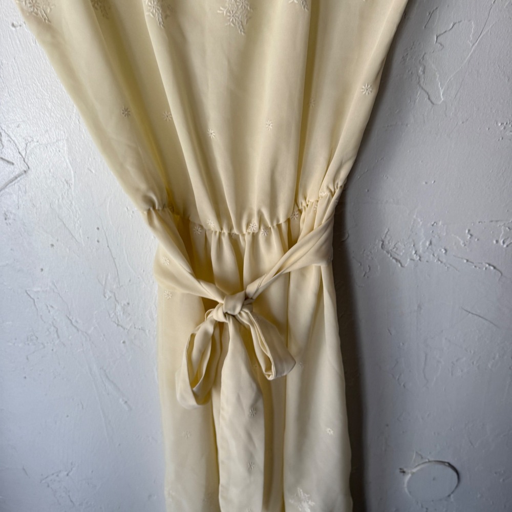 Jody of‎ California Vintage 50-60s Retro Cream Eyelet Lace Cottage Midi Dress - Picture 3 of 9